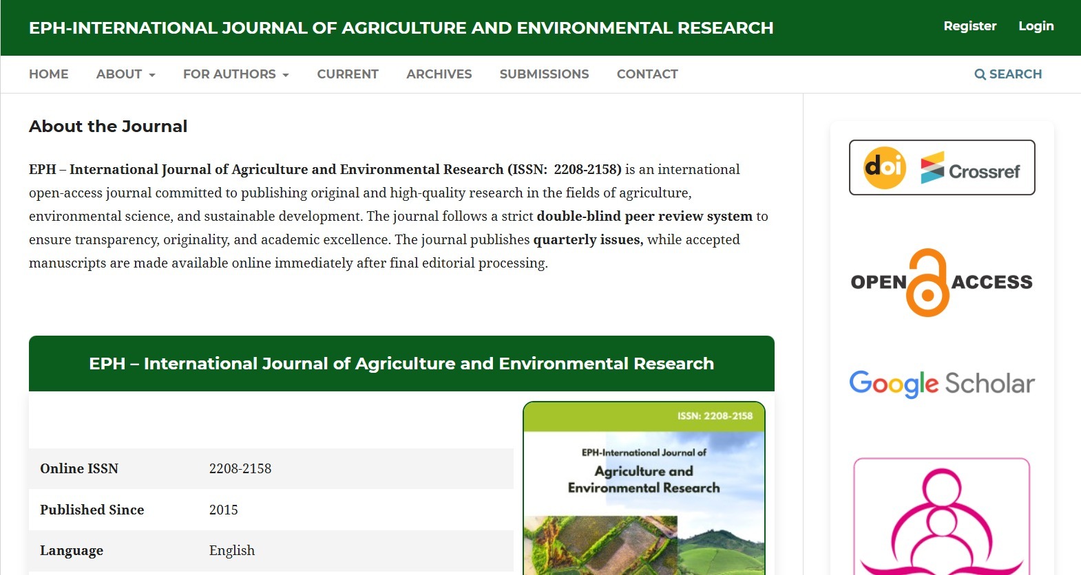 Journal of Agriculture & Environmental Research